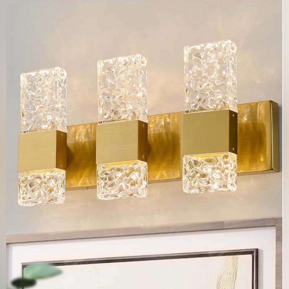 Gold Bathroom Vanity 3 Light Fixture